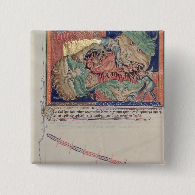 Käkarna av helvete som sväljer den röda draken knapp (Framsida)