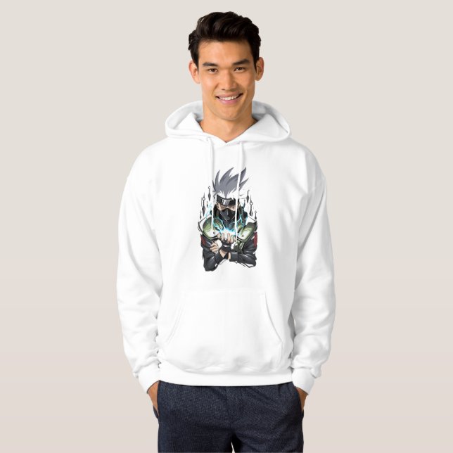 Kakashi Amoled Anime Mode Manar Hoodie (Hel framsida)