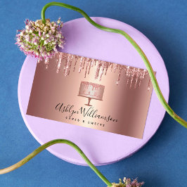 Kakbakeriet Ro Guld-kopparförråd med Glitter Visitkort