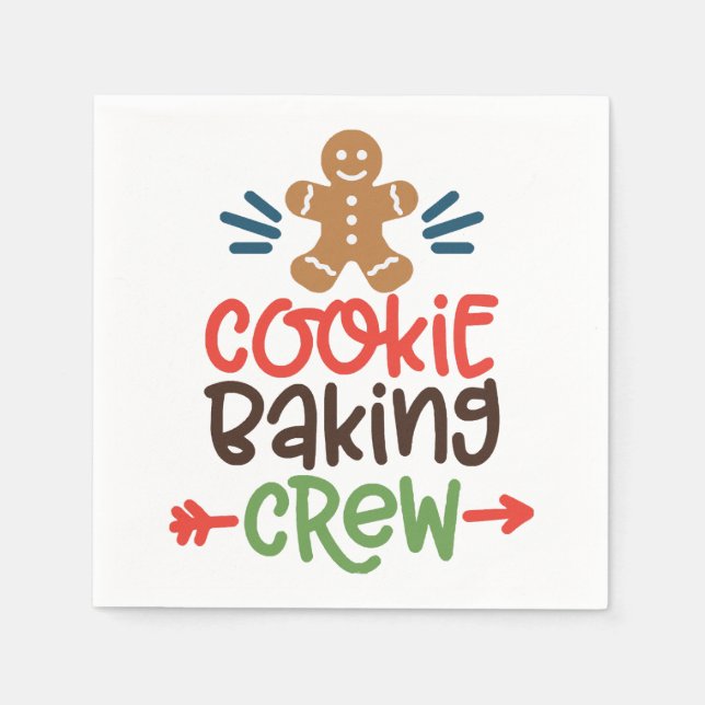 Kakbakning besättning jul  pappersservett (Framsidan)