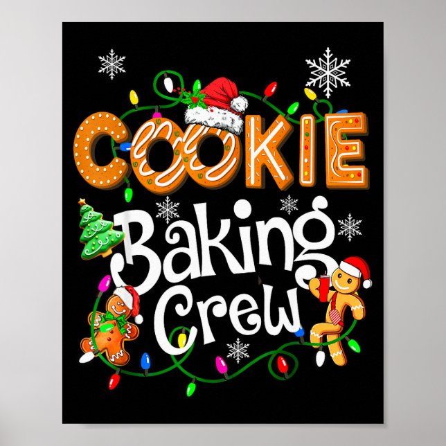 Kakbakningsbesättning Matlagning Älskare Tomte Jul Poster (Framsidan)