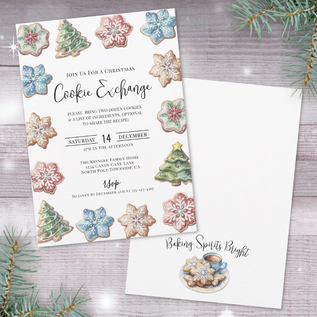 Kakbytesjulparty Inbjudningar (Cookie Exchange Christmas Party Invitation)