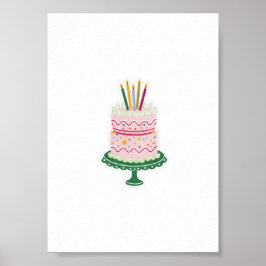 Kake Sticker från födelsedagen Poster
