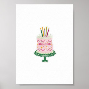 Kake Sticker från födelsedagen Poster