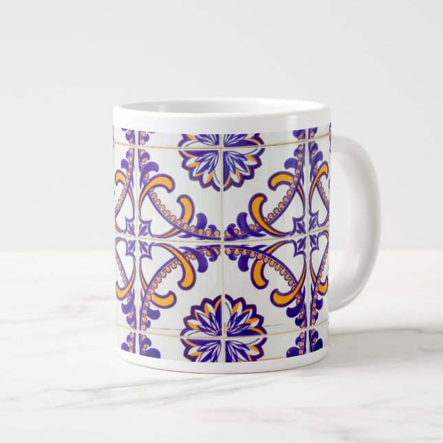 Kakel Mönster närbild, Portugal Jumbo Mugg (Framsida höger)