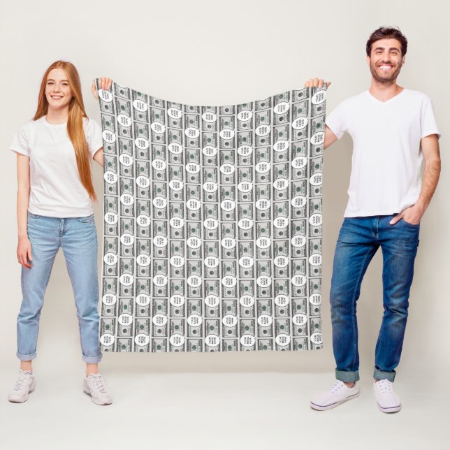 Kakeldesign med din bild på 100 dollarsedlar  fleecefilt (På plats)