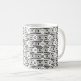 Kakeldesign med din bild på 100 dollarsedlar  kaffemugg