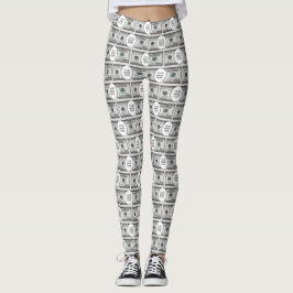 Kakeldesign med din bild på 100 dollarsedlar  leggings