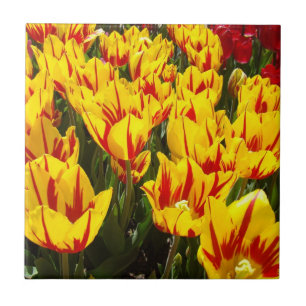 Kakelgåva konst Gula Tulpan Blommor Blommig Kakelplatta