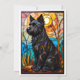 Kakelglasstil Cairn Terrier Hund Platt Kort