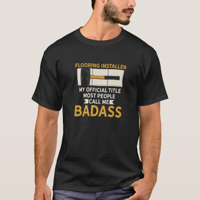 Kakelinstallatör Golv Kakelinstallatör T Shirt (Framsida)