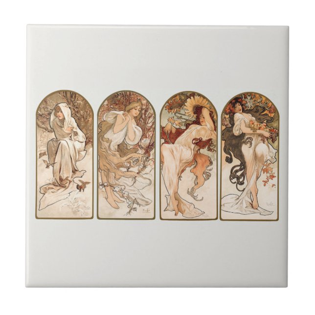KAKELPLATTA: ALPHONS MARIA MUCHA : KASONERNA KAKELPLATTA (Framsidan)