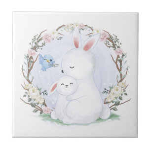 KAKELPLATTA: MOR + BABY BUNNY KAKELPLATTA