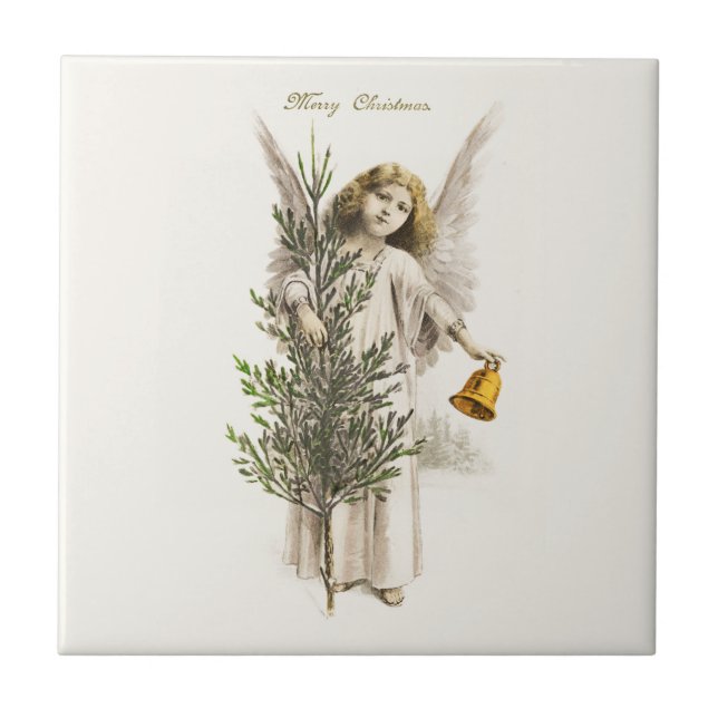 KAKELPLATTA: VINTAGE CHRISTMAS ANGEL KAKELPLATTA (Framsidan)
