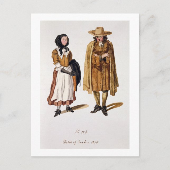 Kakers livsmiljöer, 1675 (färgad engrave) vykort (Framsida)