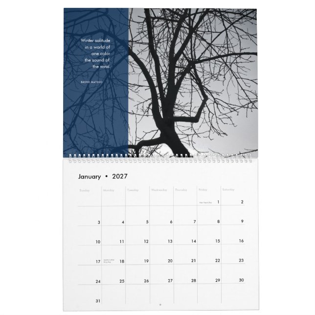 Kaki-trädet: En bakgårdsalmanacka, 2027 Kalender (Jan 2027)