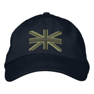 Kaki Union Jack Flagga England Swag Embroidery Broderad Keps