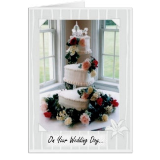 Kakkort för bröllopsdag hälsningskort