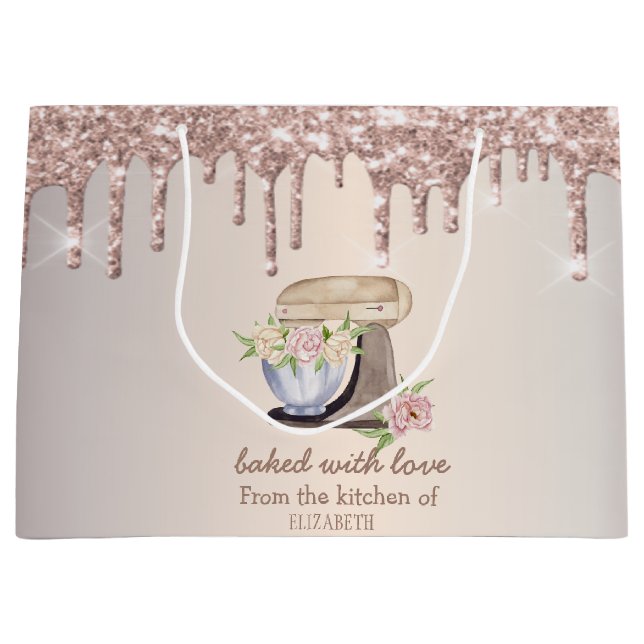 Kakmixerblommor Roséguld Glitterdroppar Bageri (Framsidan)