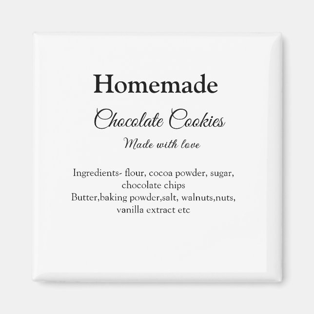 Kakor av Homemade Choklad tillverkade med kärlek l Magnet (Framsidan)