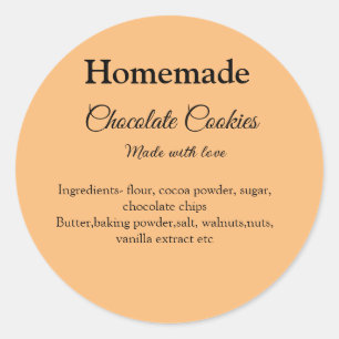 Kakor av Homemade Choklad tillverkade med kärlek l Runt Klistermärke