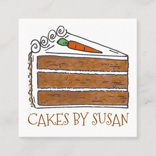 Kakor av kummelkummeldekorator Segmentbakverk Fyrkantigt Visitkort (Framsida)