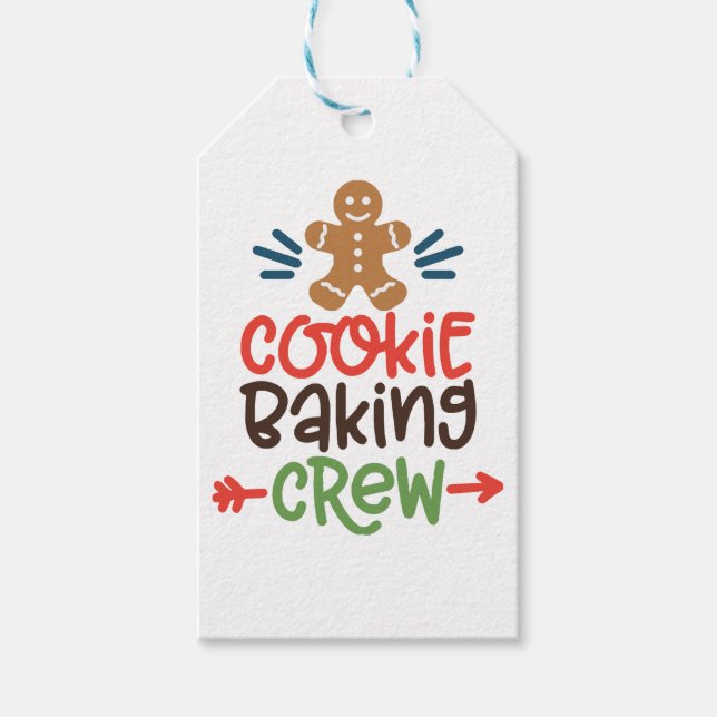 Kakor bakande besättning jul  presentetikett (Framsidan)