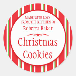 Kakor för bakning av oförpackade gröntar runt klistermärke