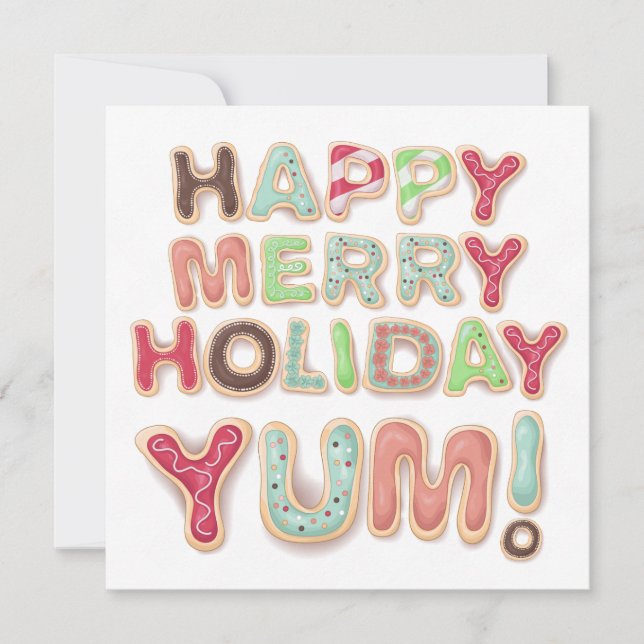 Kakor för bakning av presentkort, frysta, helgdag julkort (Framsida)