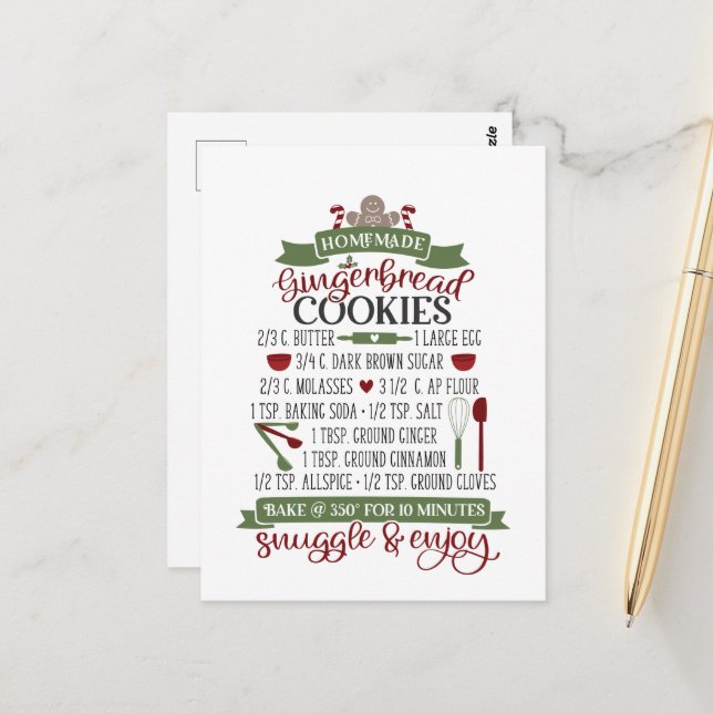 Kakor för hemmade julgingerbröd vykort (Fram/Back In Situ)