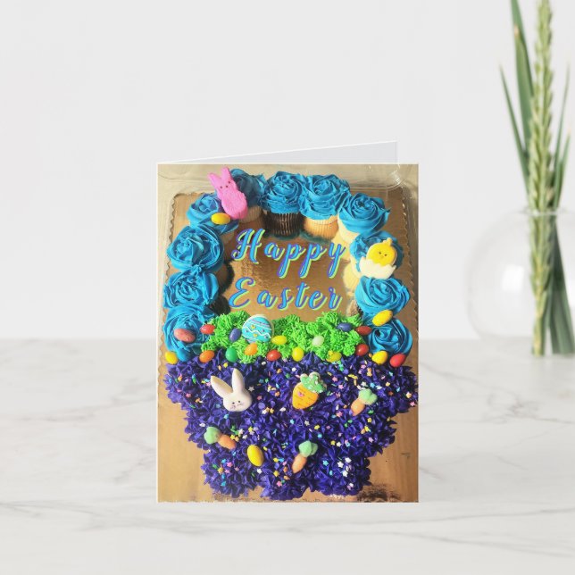 Kakor, kopp, frost, kakor och Påsk-godis Tack Kort (Framsida)