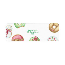 Kakor med julfärg returadress etikett