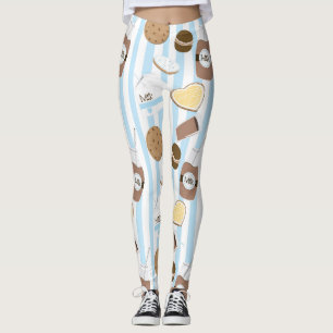 Kakor & Mjölk Blå Randigt Mönster Leggings