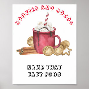 Kakor och kakao baby shower Namnge den baby maten Poster