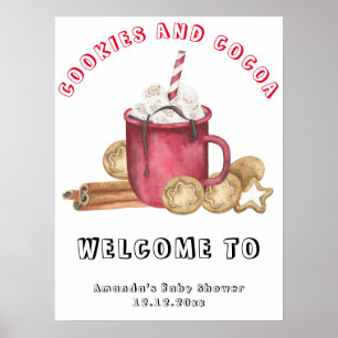 Kakor och kakao-marshmallow Baby shower Poster