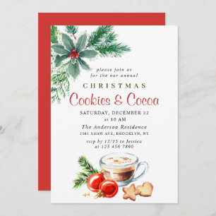 Kakor och kakao Party under jultomten Helgdag Inbjudningar
