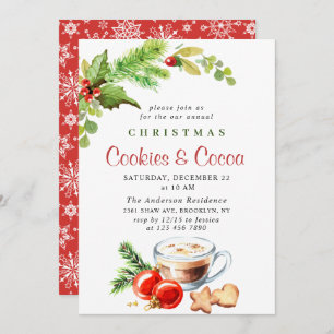 Kakor och kakao Party under jultomten Helgdag Inbjudningar