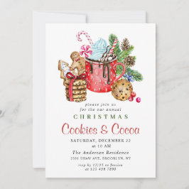 Kakor och kakao Party under jultomten Helgdag Inbjudningar