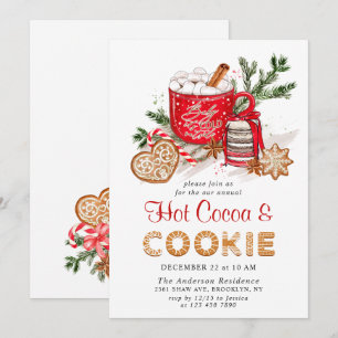Kakor och kakao Party under jultomten Helgdag Inbjudningar