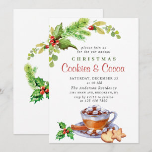 Kakor och kakao Party under jultomten Helgdag Inbjudningar