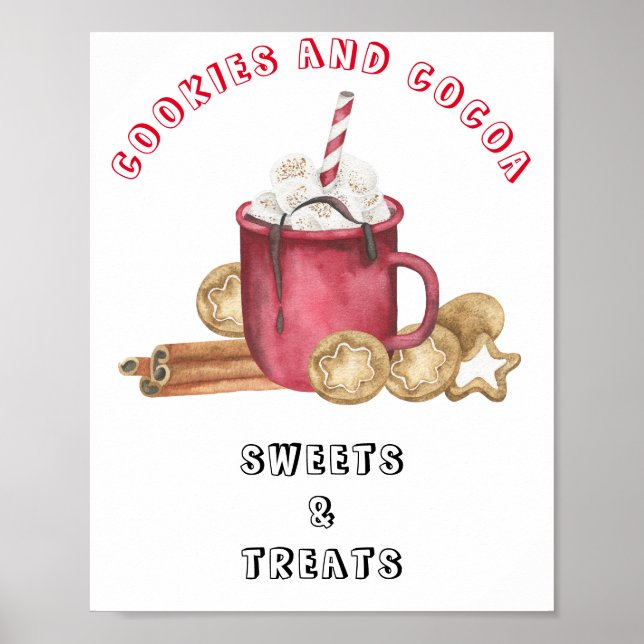 Kakor och kakao - Sötar och behandlar babydusch Poster (Framsidan)