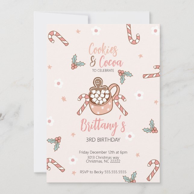 Kakor och kakao Vinter Inbjudan (Framsida)