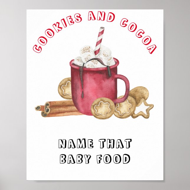 Kakor och kakaobabydusch Namn som föder baby Poster (Framsidan)