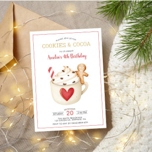 Kakor och kakaoHett Chocolate Red Mugg Birthday Inbjudningar
