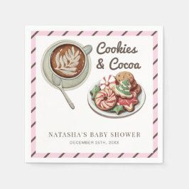 Kakor och kakaovarm Pastellkrita för Rosa Babykläd Pappersservett