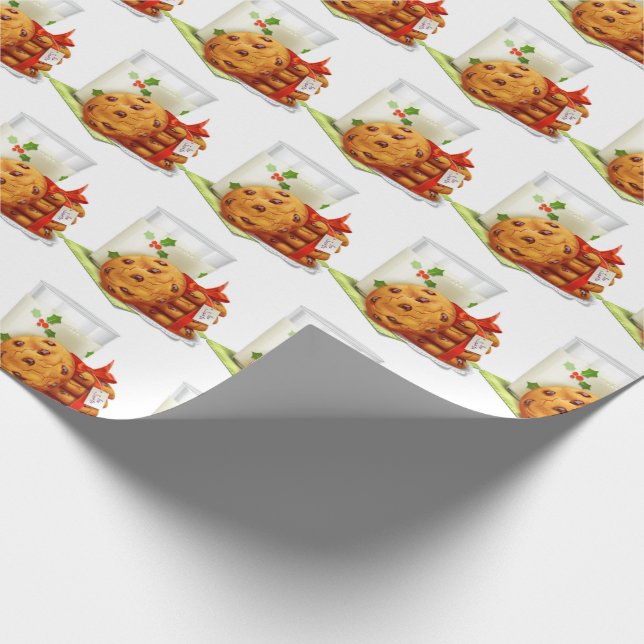 Kakor och mjölk till tomten presentpapper (Hörn)