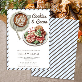 Kakor och Mysiga kakaoskor Pastellblå babyskor Inbjudningar