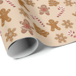 Kakor och Polkagrisar för brödbröd Presentpapper<br><div class="desc">Kakor och polkagrisar på gulbrun bakgrund. Bakgrunden till färg kan ändras.</div>