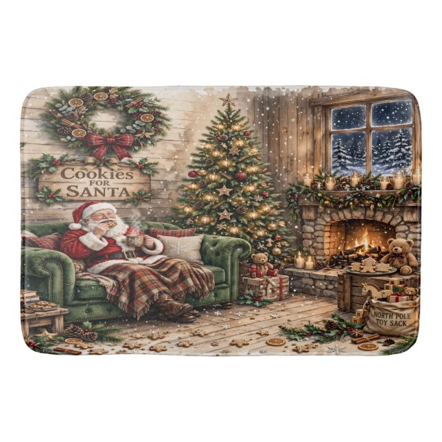 Kakor till tomten, Farmhouse jul tomte Badrumsmatta (Framsidan)