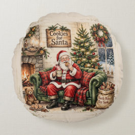 Kakor till tomten, Jul tomte på bondgården Rund Kudde